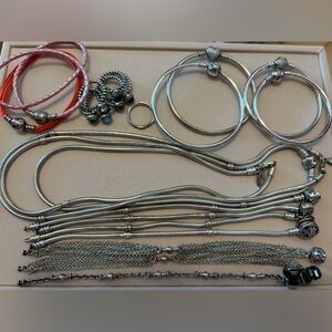 Pandora Bracelet Necklace Ring Lot